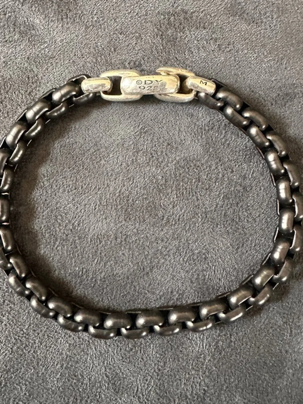 David Yurman Box Chain Bracelet w/ Stainless Steel & Sterling Silver, 7.3mm - 9